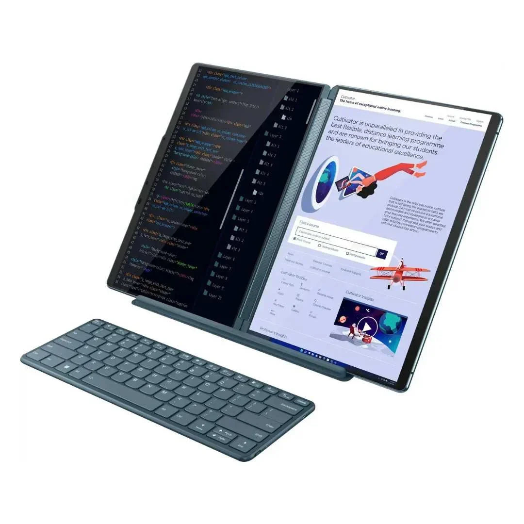 Lenovo Yoga Book 9i 2-in 113.3" 2.8K Dual Screen OLED Touchscreen Laptop -  Intel Core i7-1355U - 16GB RAM - 512GB NVMe - Tidal Teal - 82YQ0007US w/ Accessories