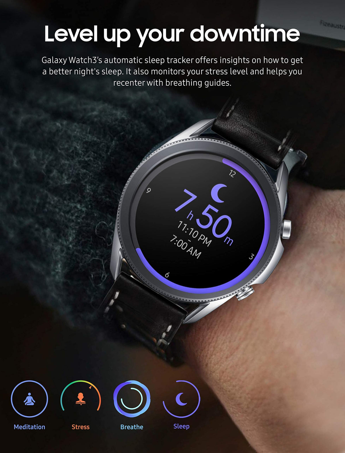Samsung Galaxy Watch3 SM-R850 41mm Mystic Silver Stainless Steel Case with Black - SM-R850NZSAXAR