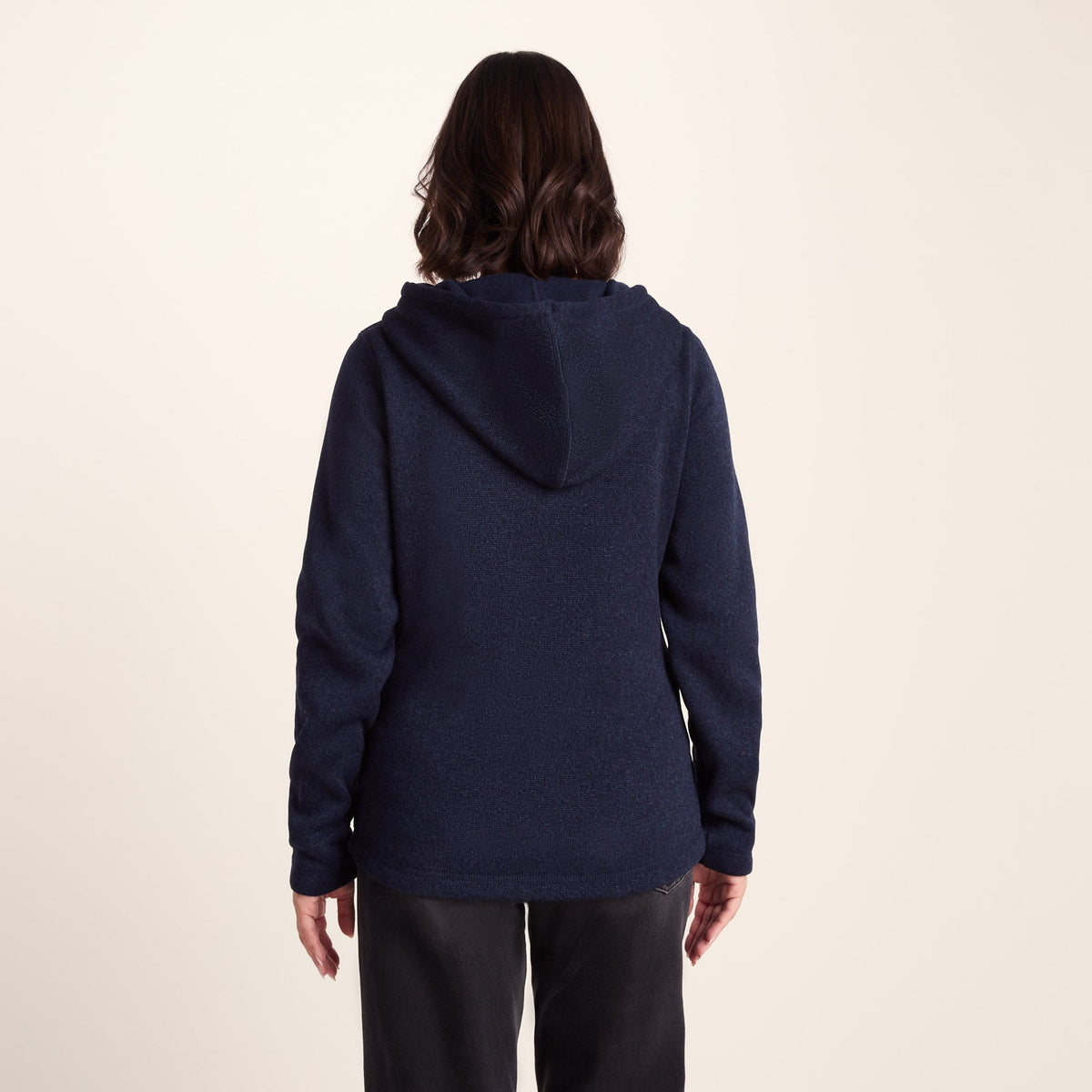 Acer Womens Oversized Supersoft Knitlook Fleece Hoody - Oxford Blue Marl