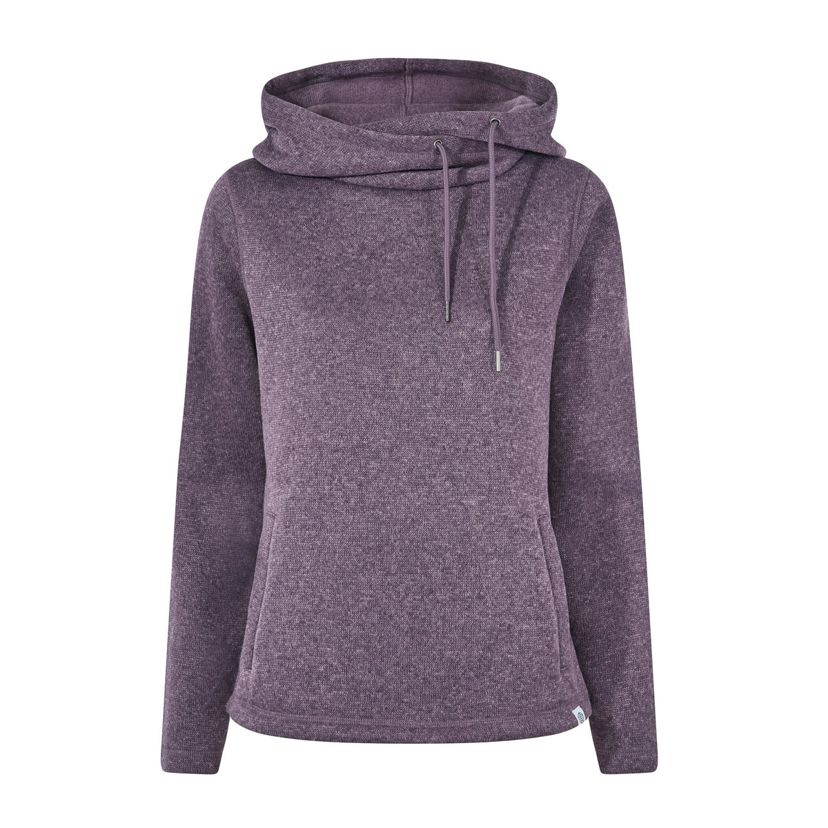 Acer Womens Oversized Supersoft Knitlook Fleece Hoody - Dusky Lilac Melange