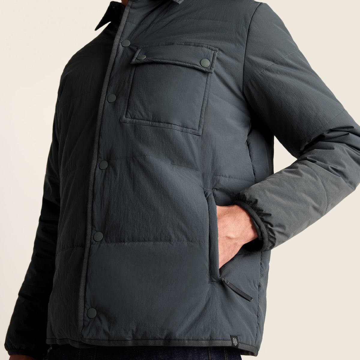 Adamson Mens Shower Resistant Insulated Shacket - Deep Slate