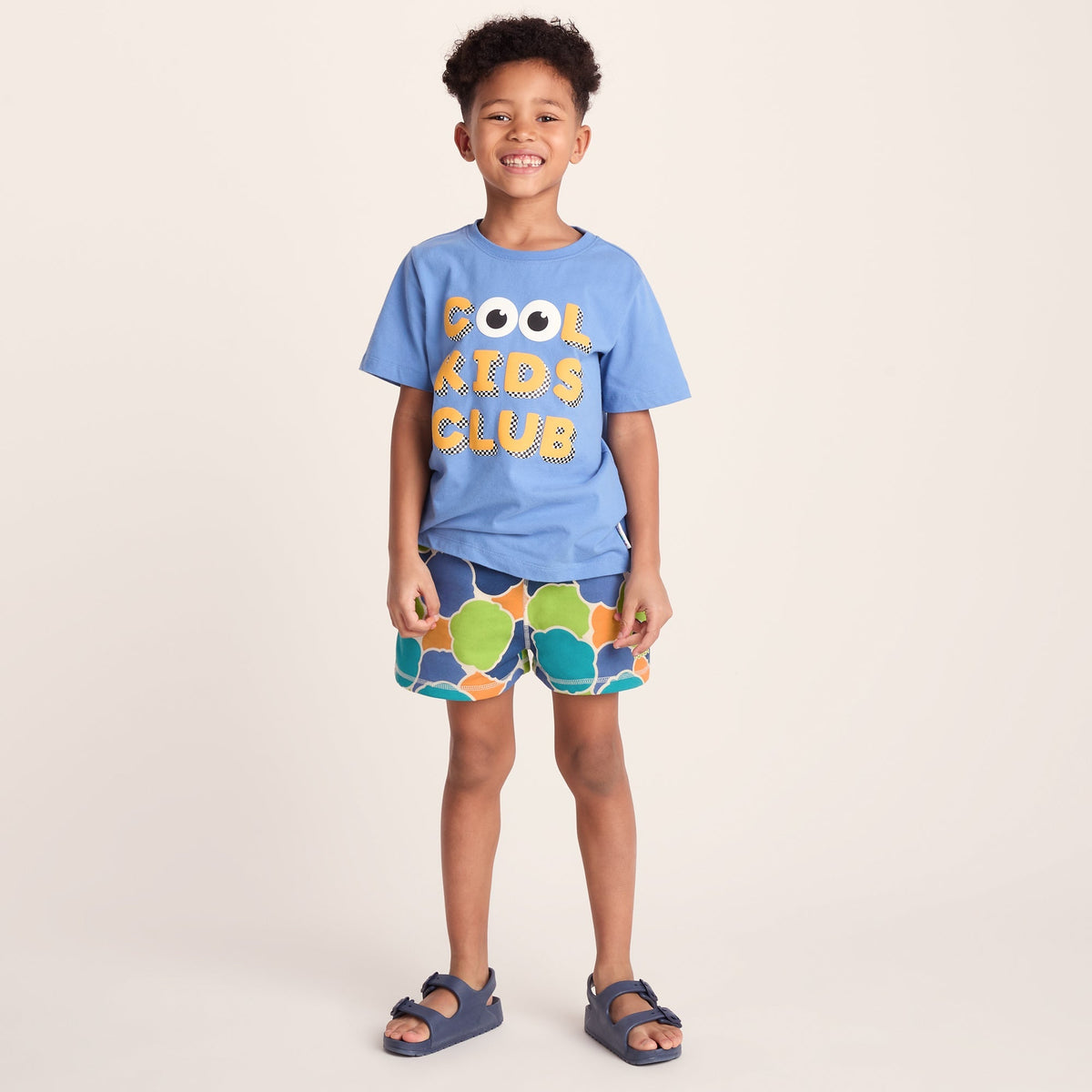 Afrino Kids Shaun the Sheep Sweatshort - Lime Cloud Print