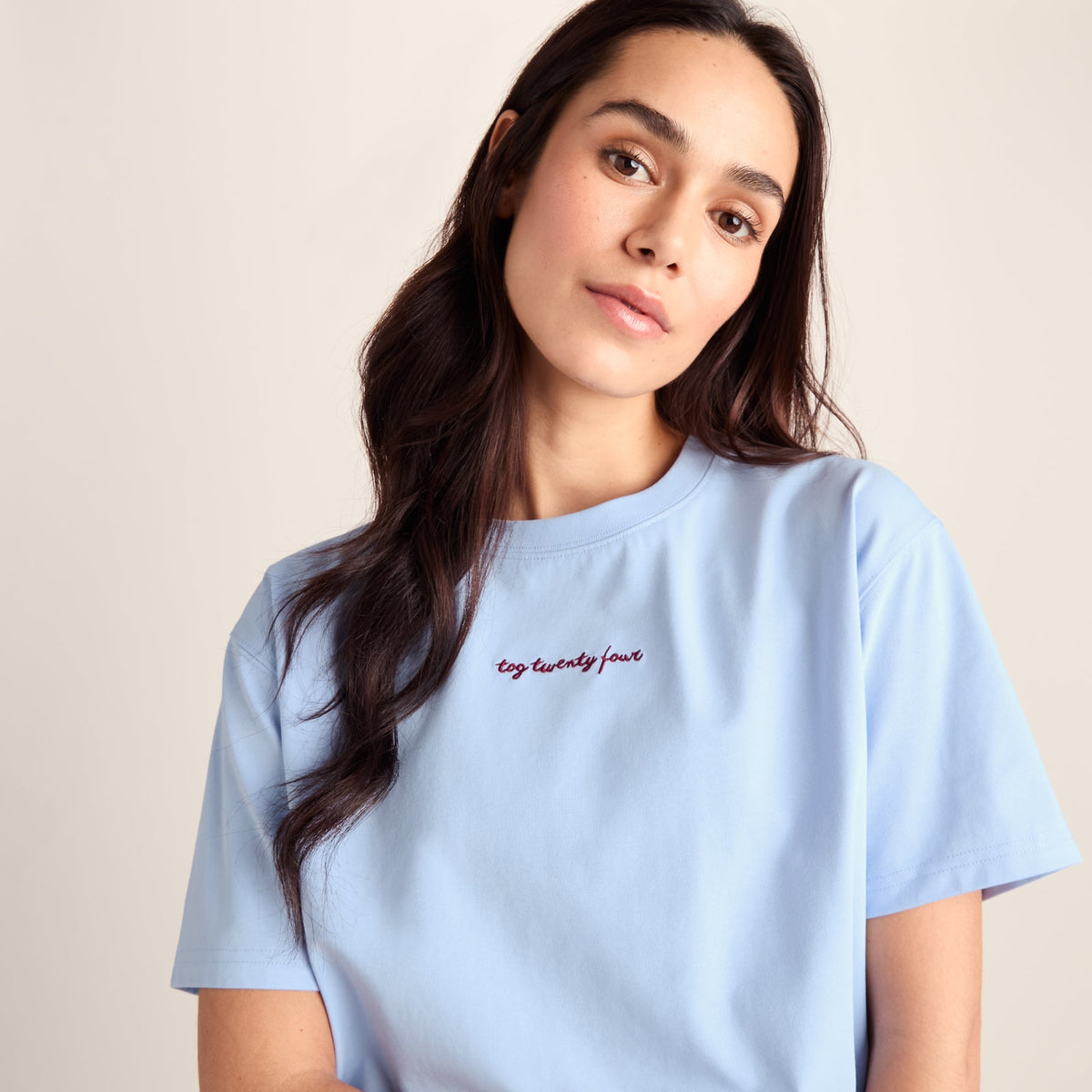 Agnes Womens Relaxed Fit Supersoft Premium T-Shirt - Ash Blue