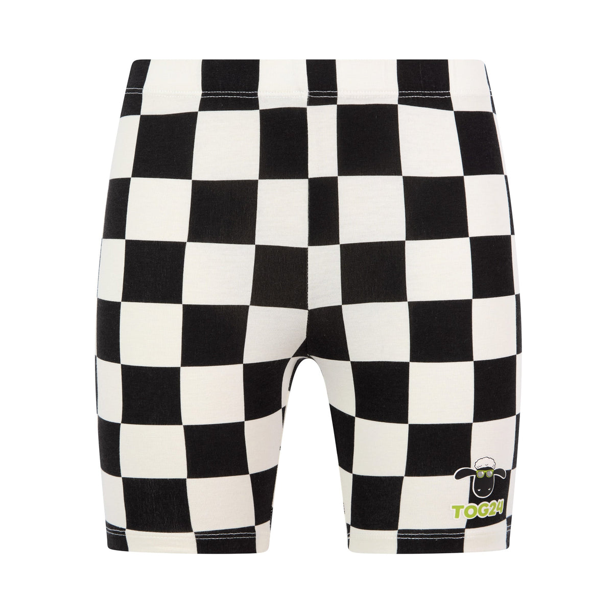 Altay Kids Shaun the Sheep Cycling Short - Black Woolly Checkerboard