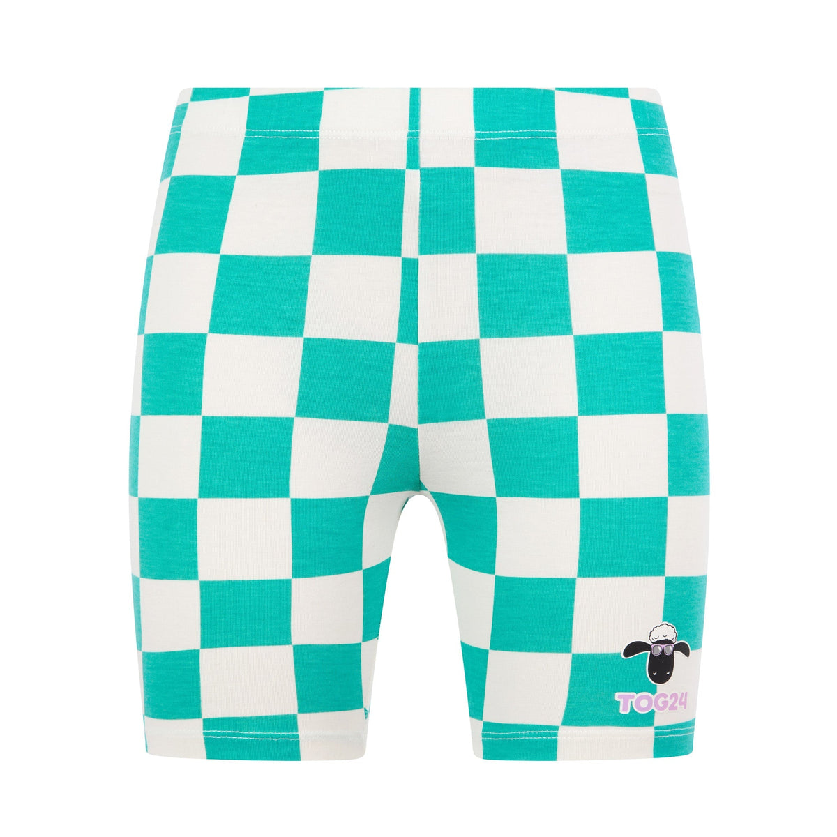 Altay Kids Shaun the Sheep Cycling Short - Spearmint/Woolly Checkerboard