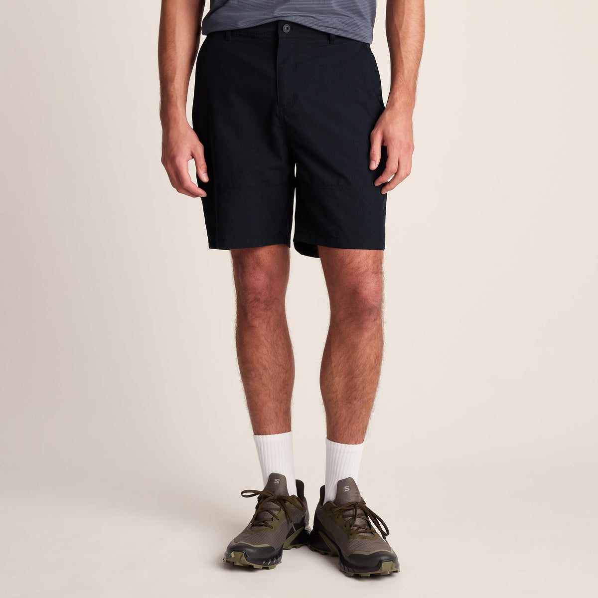 Amble Mens Lightweight Ripstop Performance Shorts - Black