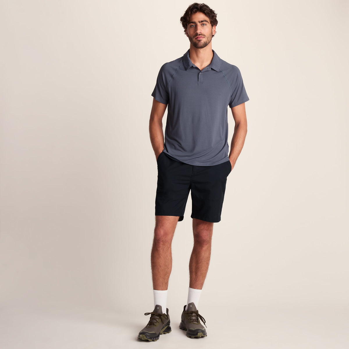 Amble Mens Lightweight Ripstop Performance Shorts - Black