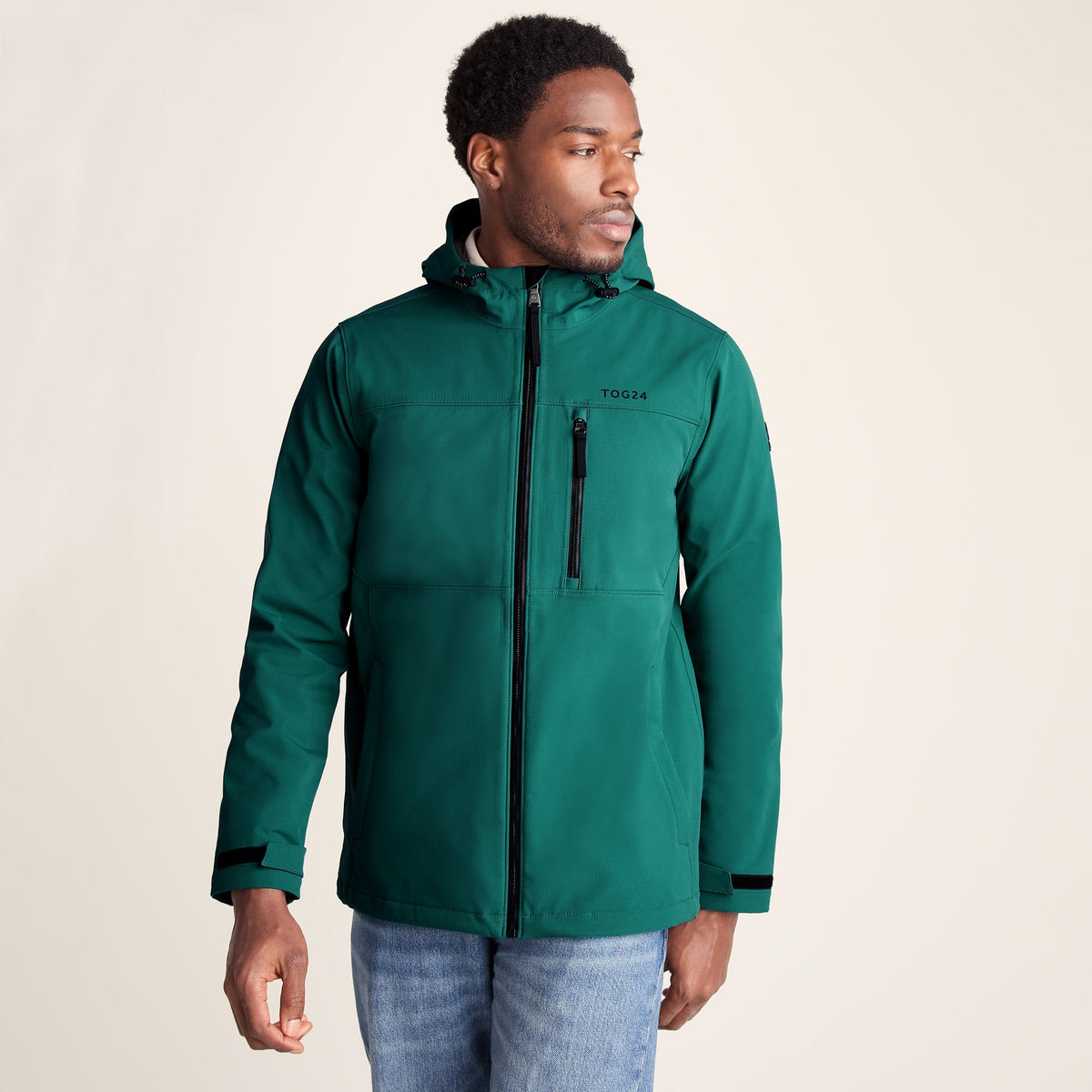 Andro Mens Hooded Waterproof Softshell Jacket - Dark Turquoise