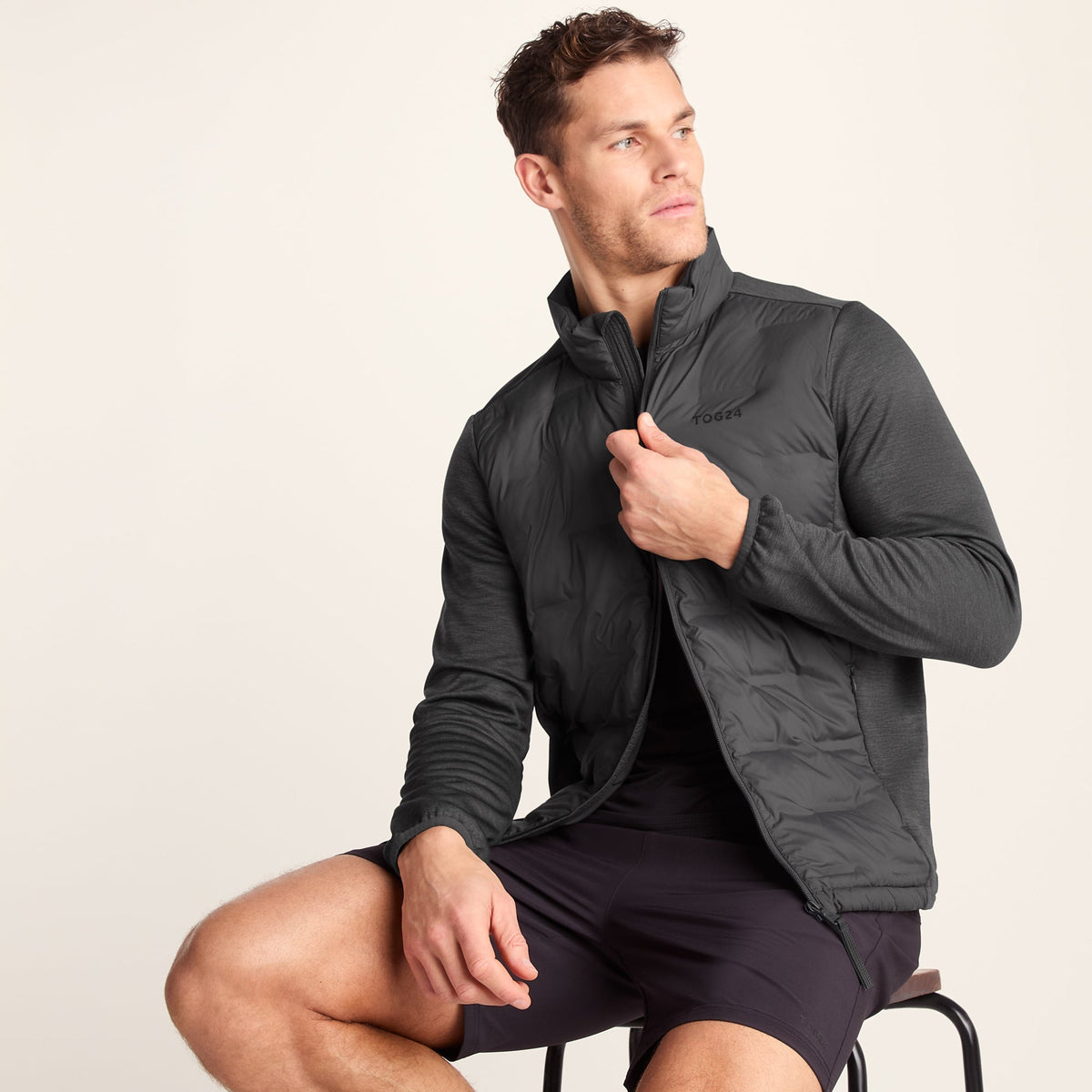 Anick Mens Lightweight Insulated Hybrid Jacket - Deep Slate