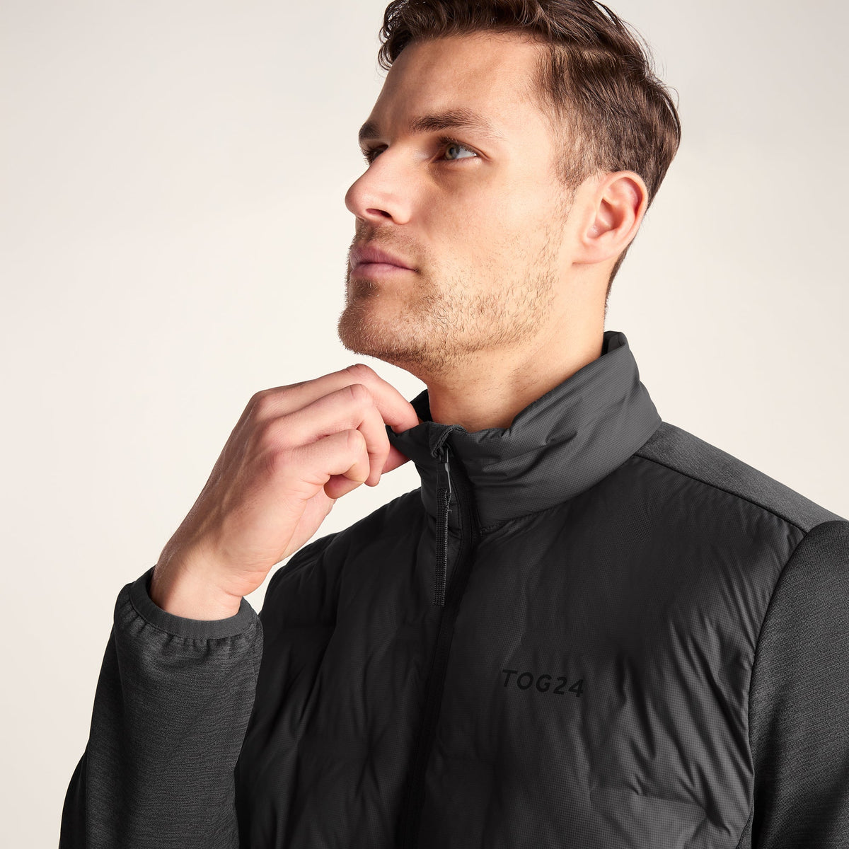 Anick Mens Lightweight Insulated Hybrid Jacket - Deep Slate