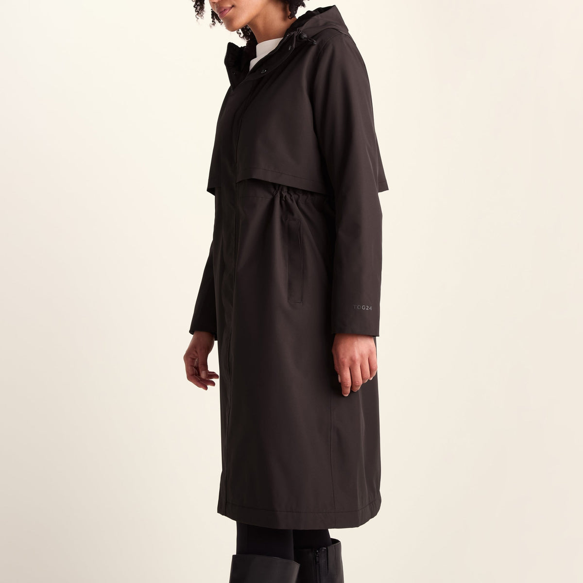 Ari Womens Longline Waterproof Insulated Trench Coat - Chocolate Brown