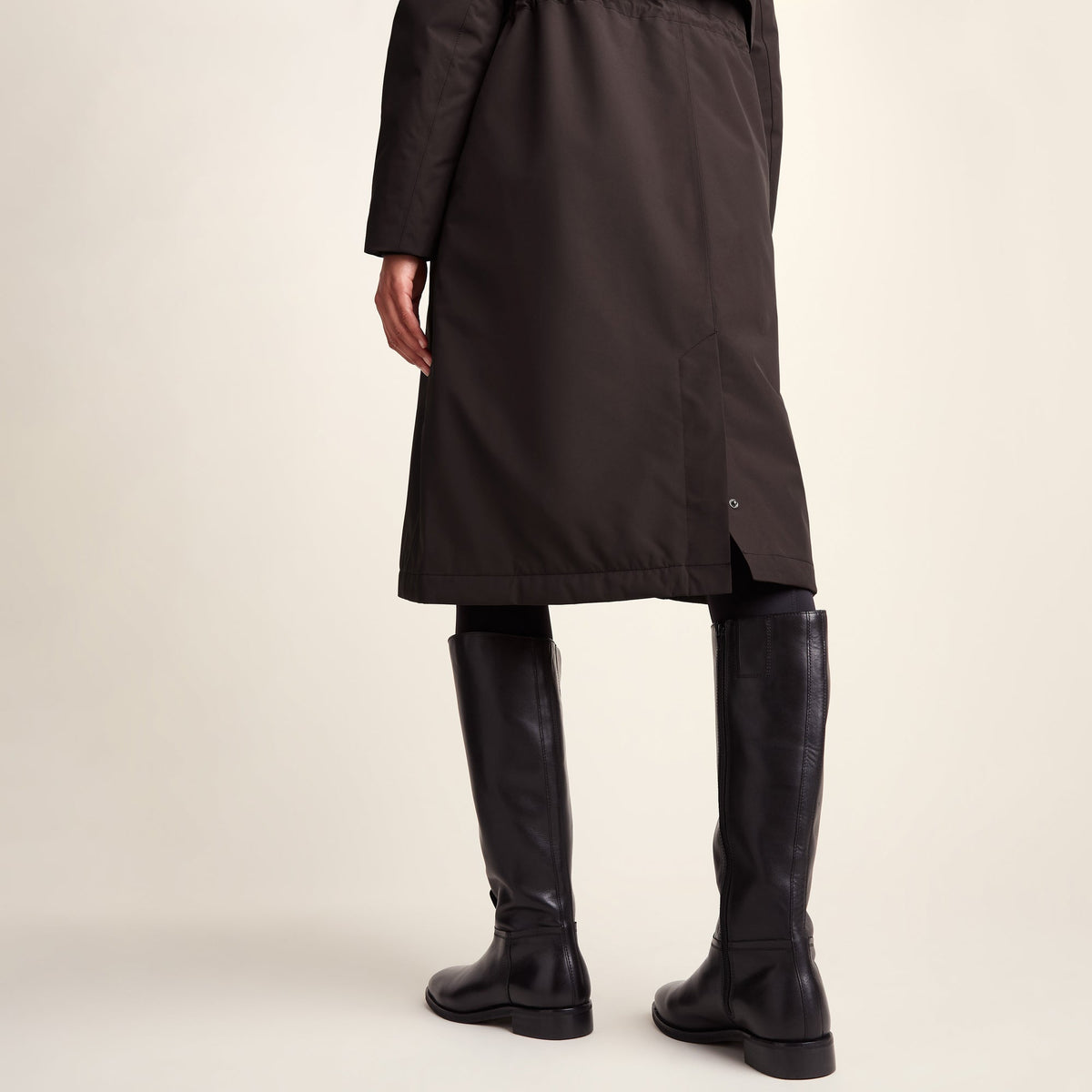 Ari Womens Longline Waterproof Insulated Trench Coat - Chocolate Brown