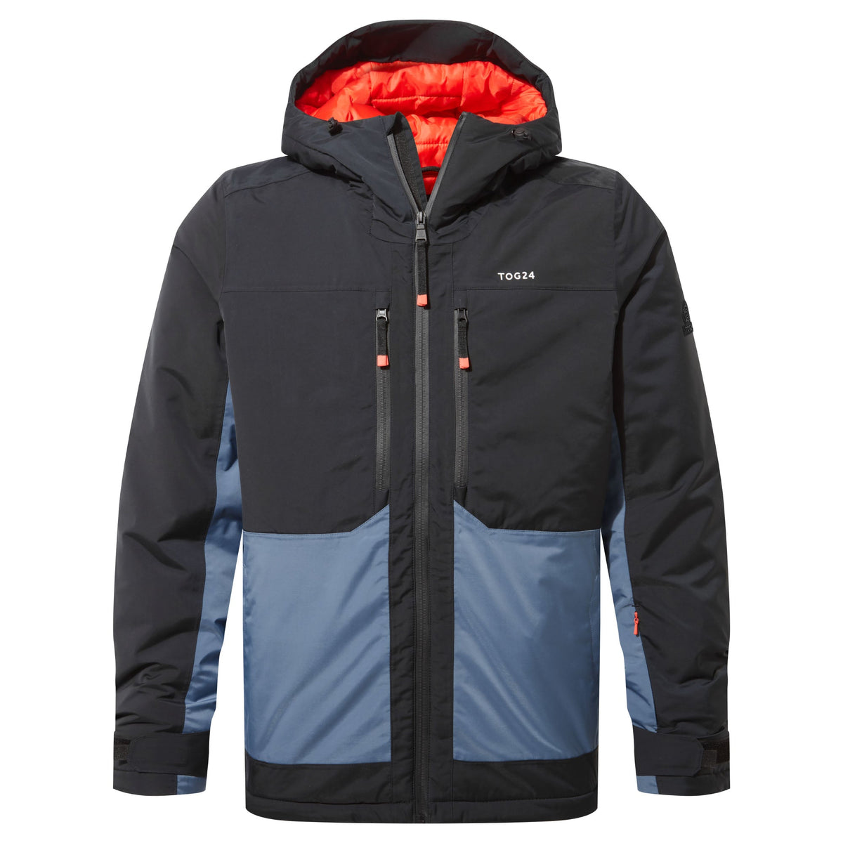 Avoriaz Mens Performance Waterproof Insulated Ski Jacket - Black/Fjord Blue
