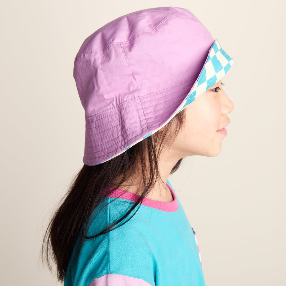 Balkhi Kids Shaun the Sheep Bucket Hat - Spearmint/Woolly Checkerboard
