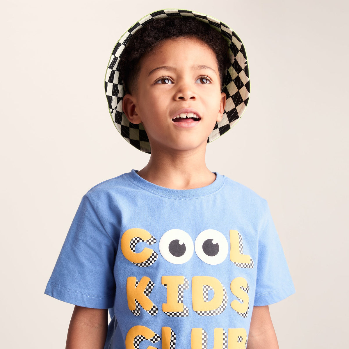 Balkhi Kids Shaun the Sheep Bucket Hat - Black White Checkerboard