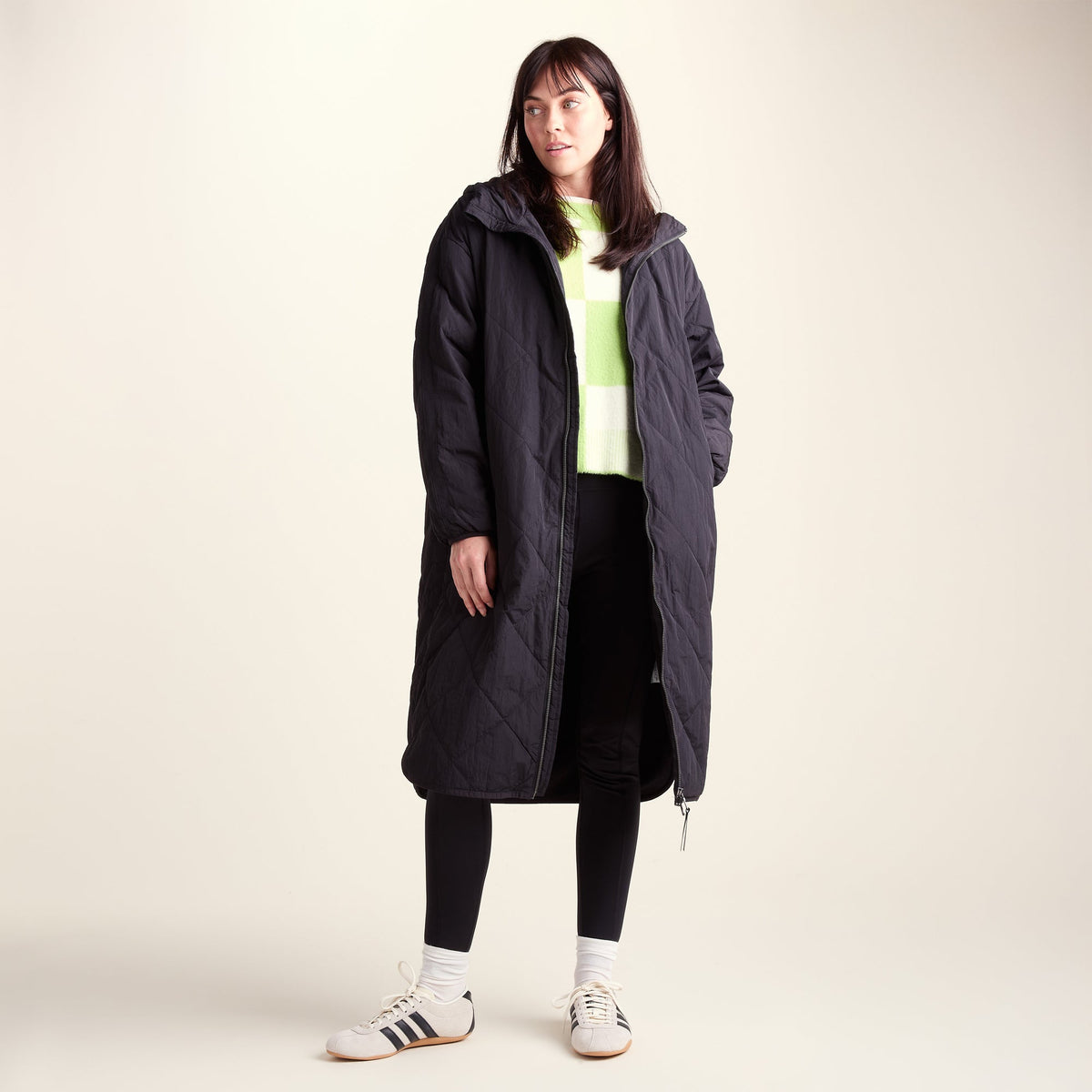 Banton Womens Oversized Shower Resistant Insulated Jacket - Black