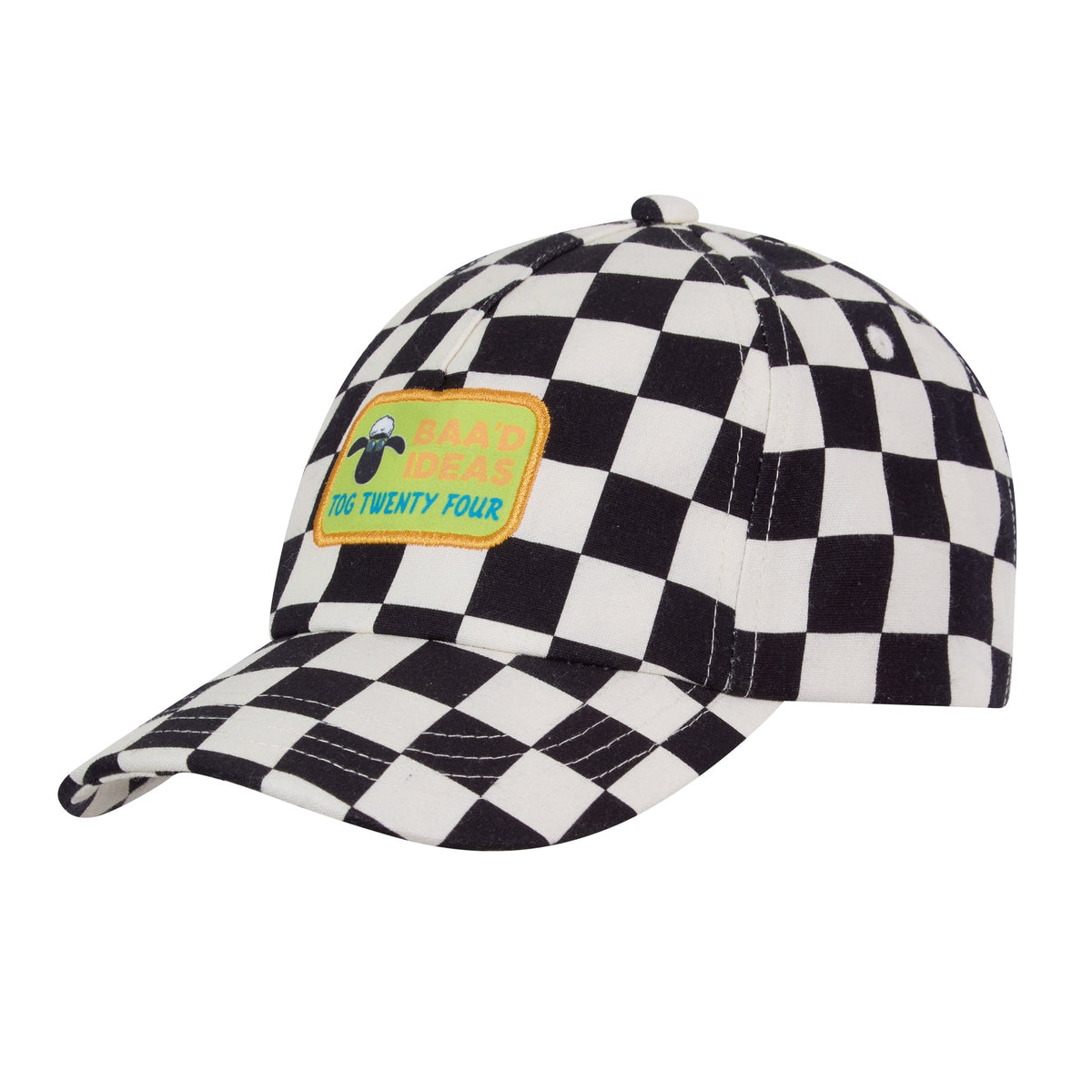 Bardoka Kids Shaun the Sheep Baseball Cap - Black White Checkerboard