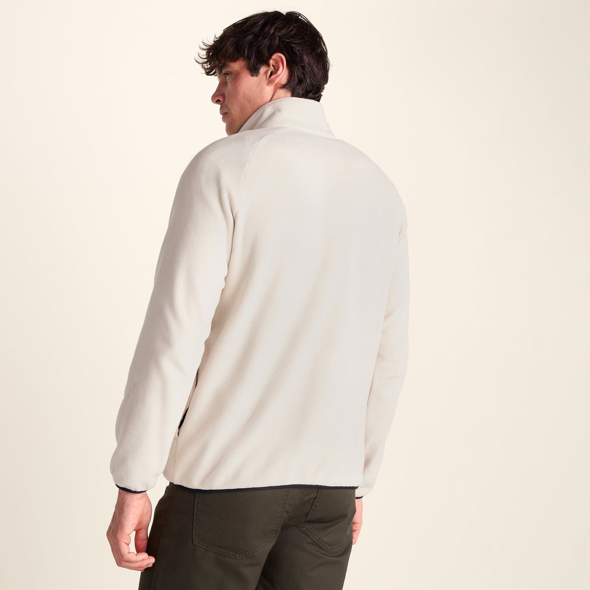 Barker Mens Midweight Microfleece Half Zip Pullover - Buttercream