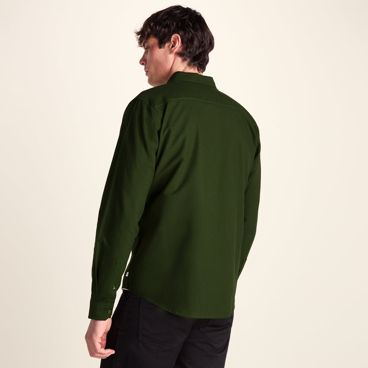 Barry Mens Long Sleeved Cotton Oxford  Shirt - Leaf Green