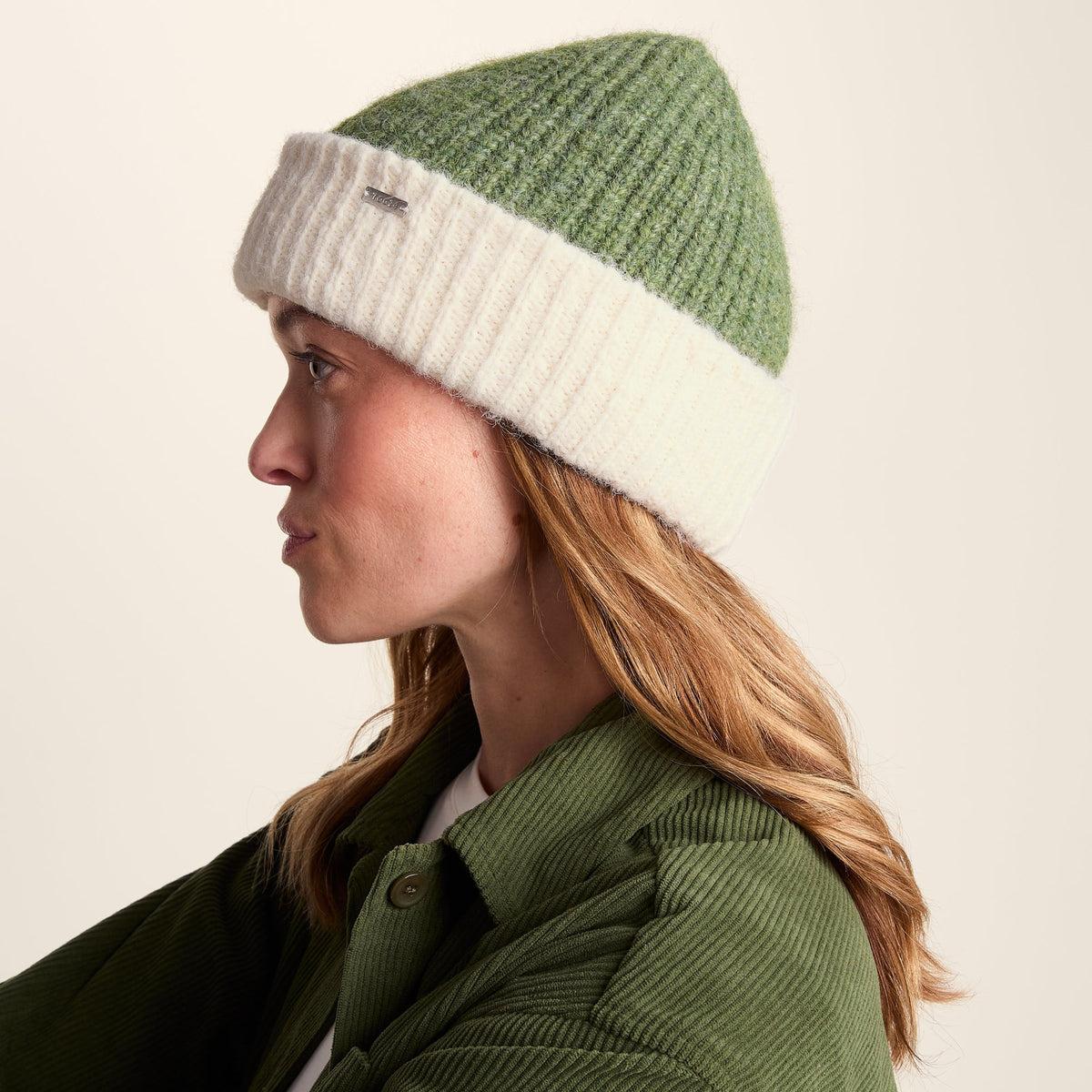 Becky Brushed Chunky Knit Beanie - Dark Matcha