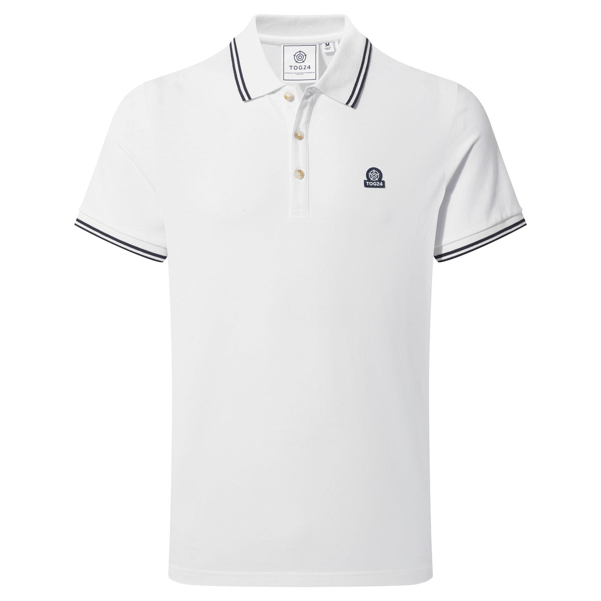 Biston Mens 100% Cotton Pique Polo Shirt - Optic White