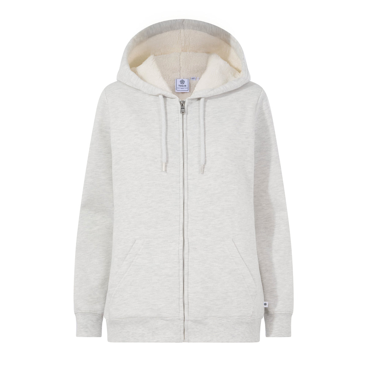 Bradshaw Womens Supersoft Sherpa Lined Zip Hoodie - Ice Grey Melange