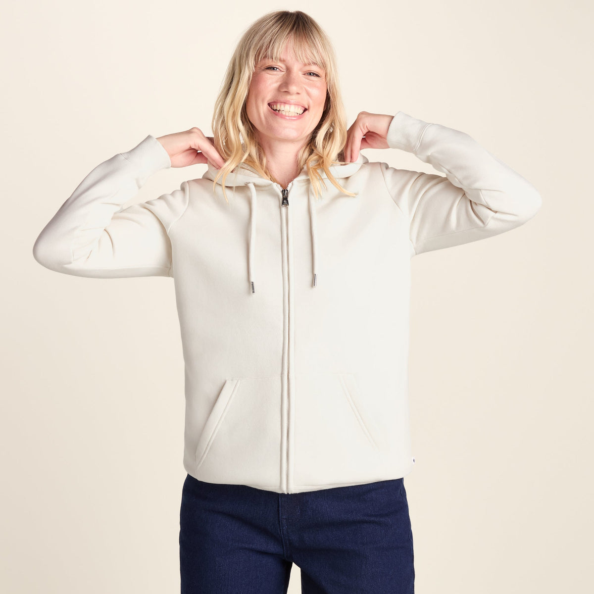 Bradshaw Womens Supersoft Sherpa Lined Zip Hoodie - Vanilla