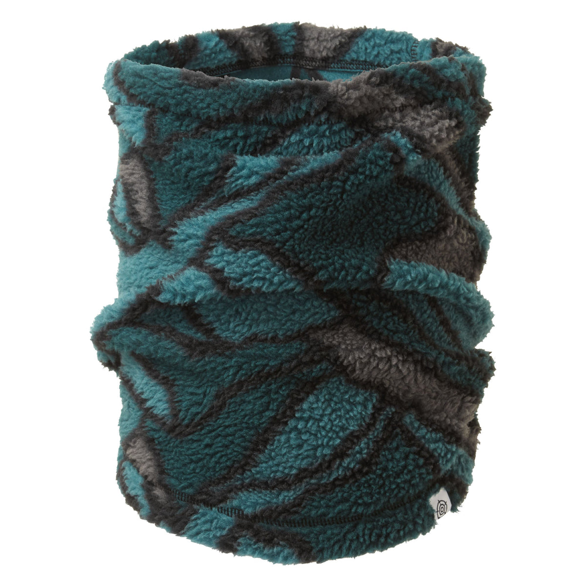 Bramley Snow Tube - Dk Turquoise Abstract Mountain Print