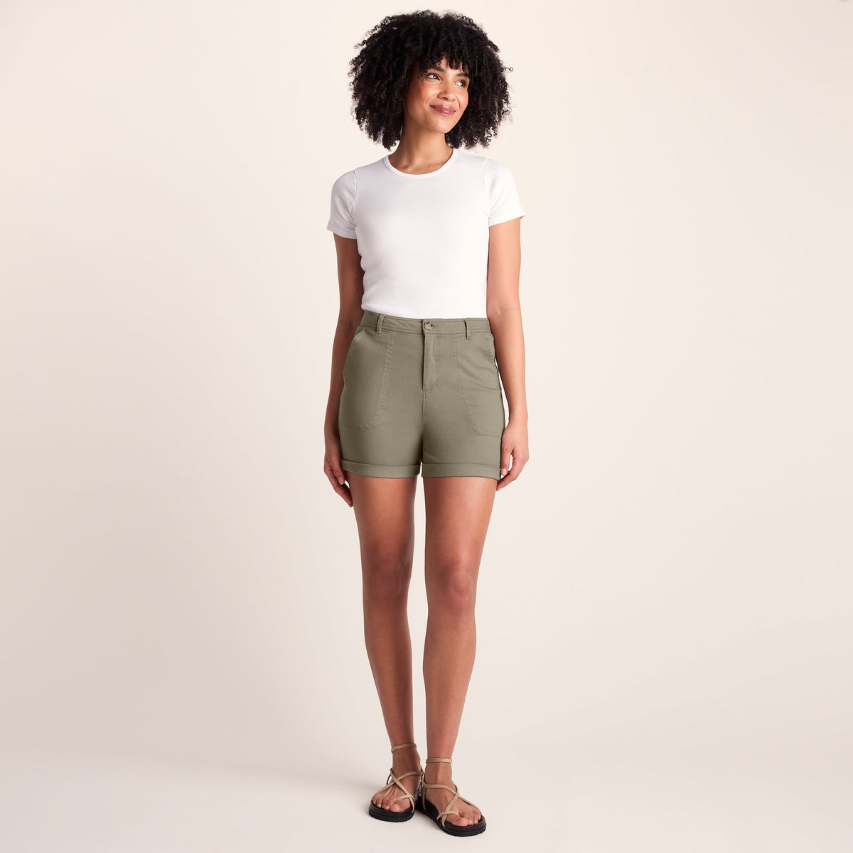 Canvey Womens Chino Shorts - Sage Green