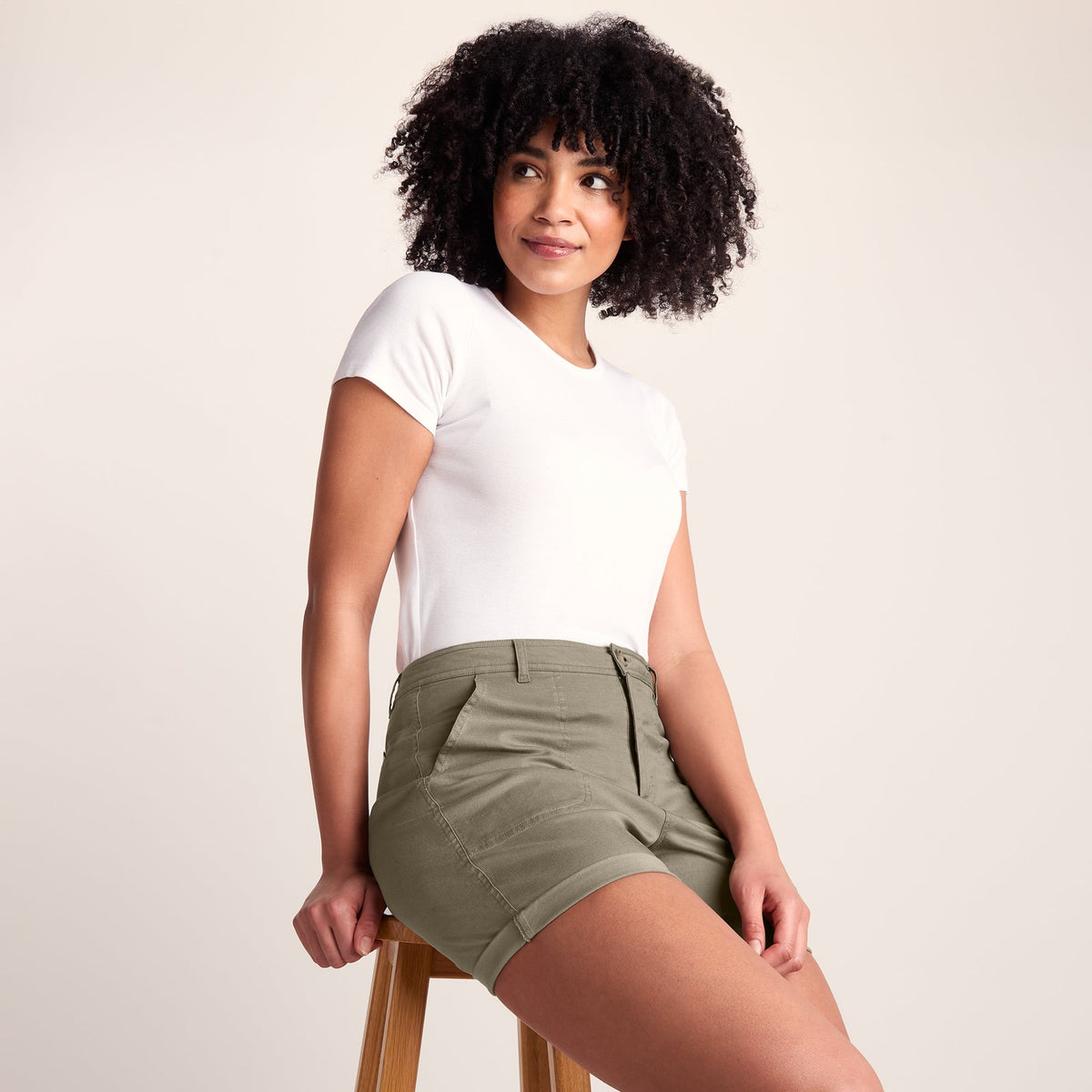 Canvey Womens Chino Shorts - Sage Green