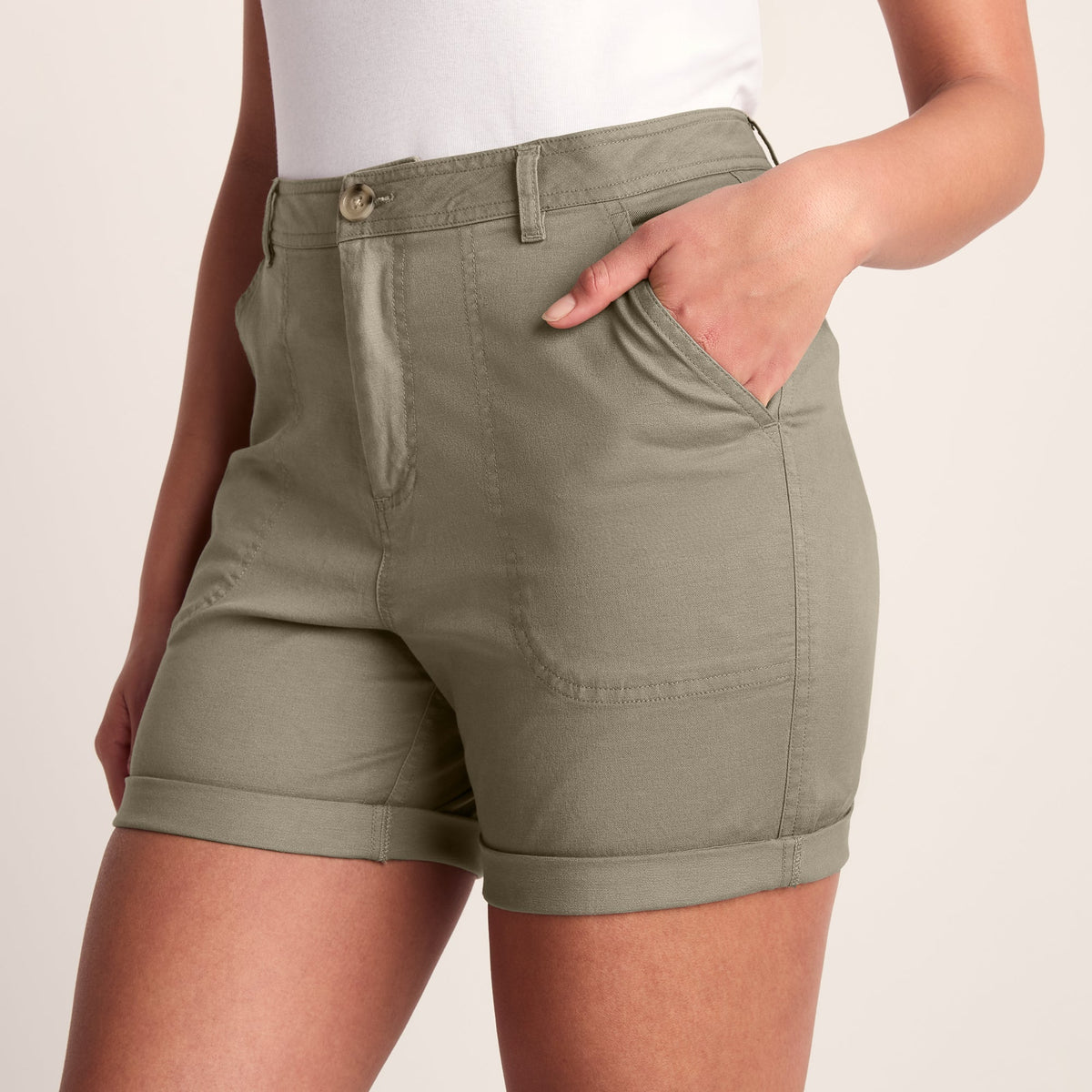 Canvey Womens Chino Shorts - Sage Green