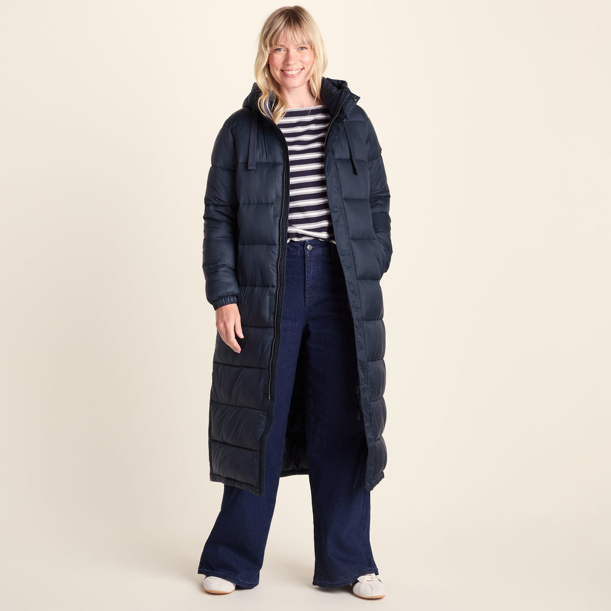 Cautley Womens Long Padded Shower Resistant Jacket - Dark Indigo