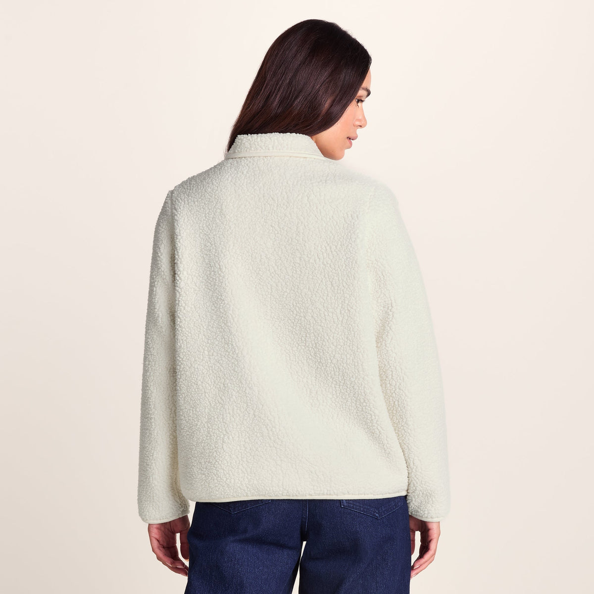 Chantal Womens Warm Sherpa Shacket - Vanilla
