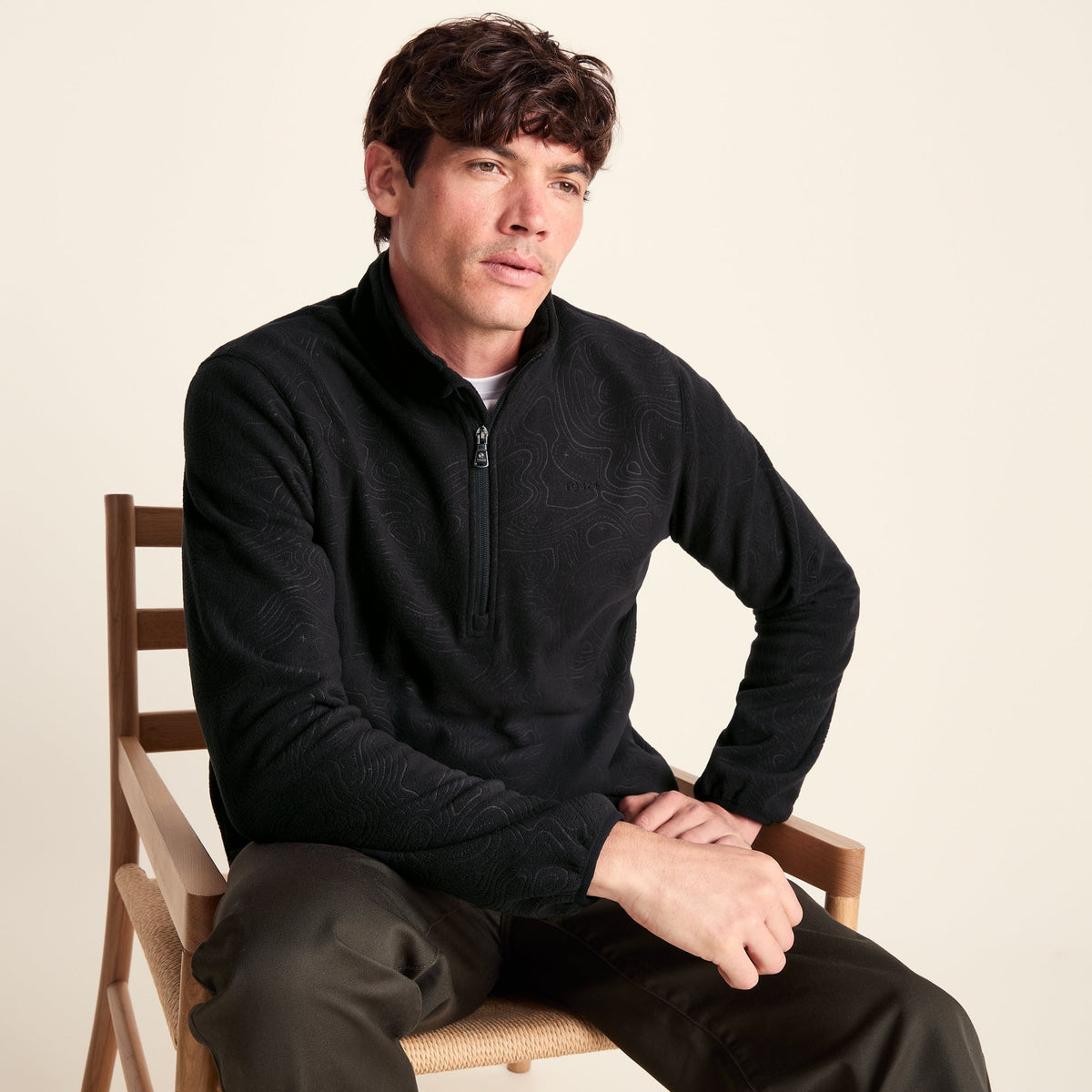Charlton Mens Printed Midweight Microfleece Half Zip - Terrain Print