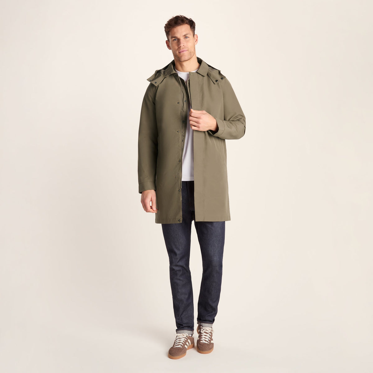 Chester Mens Waterproof Car Coat - Mushroom