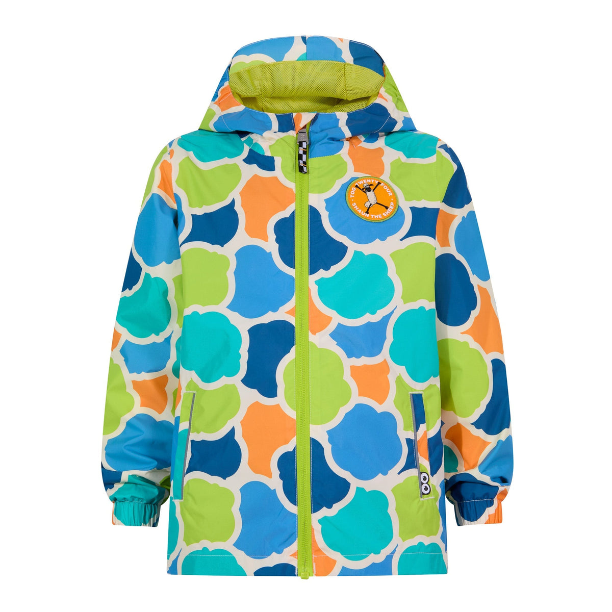 Cohampshire Kids Shaun the Sheep Waterproof Jacket - Lime Cloud Print