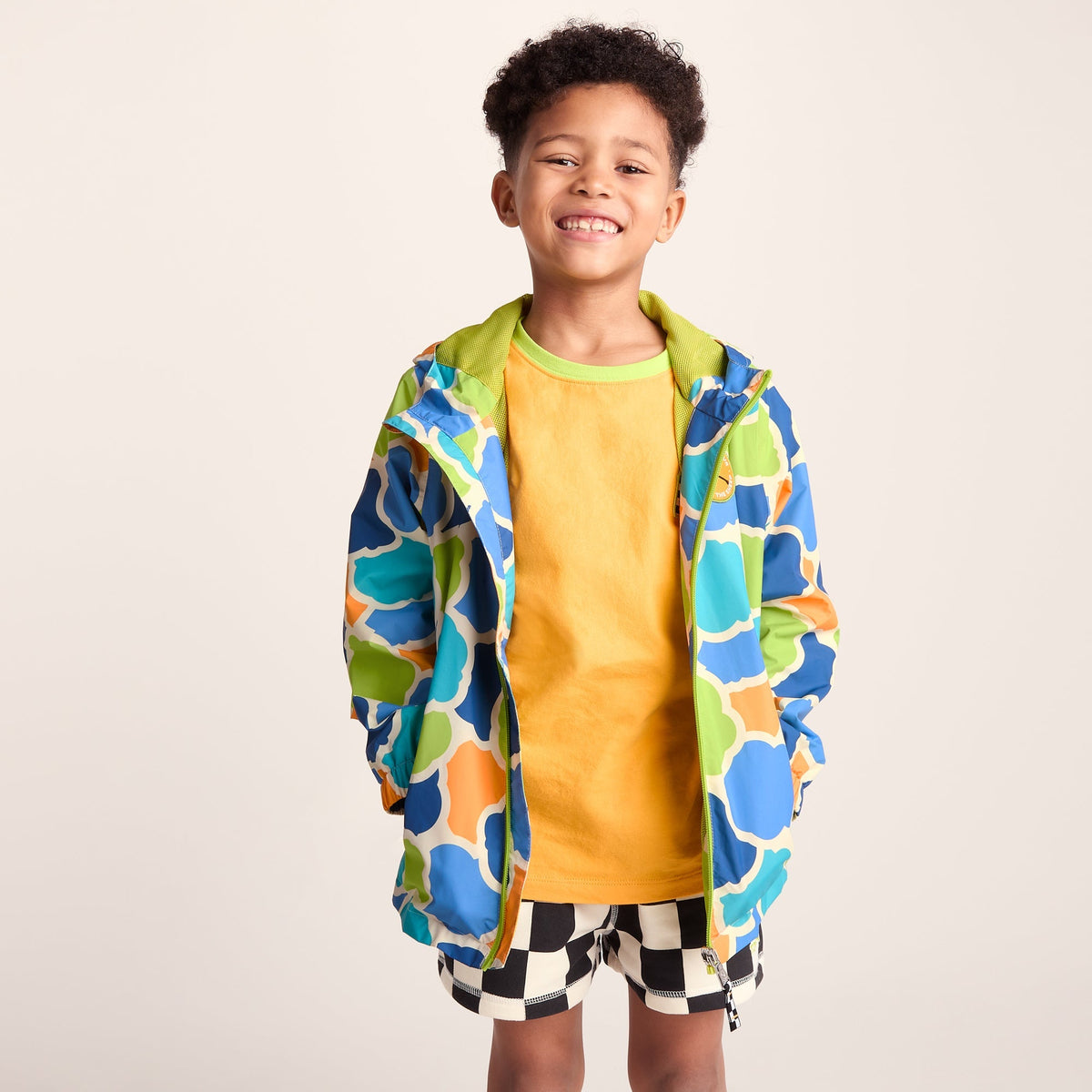 Cohampshire Kids Shaun the Sheep Waterproof Jacket - Lime Cloud Print
