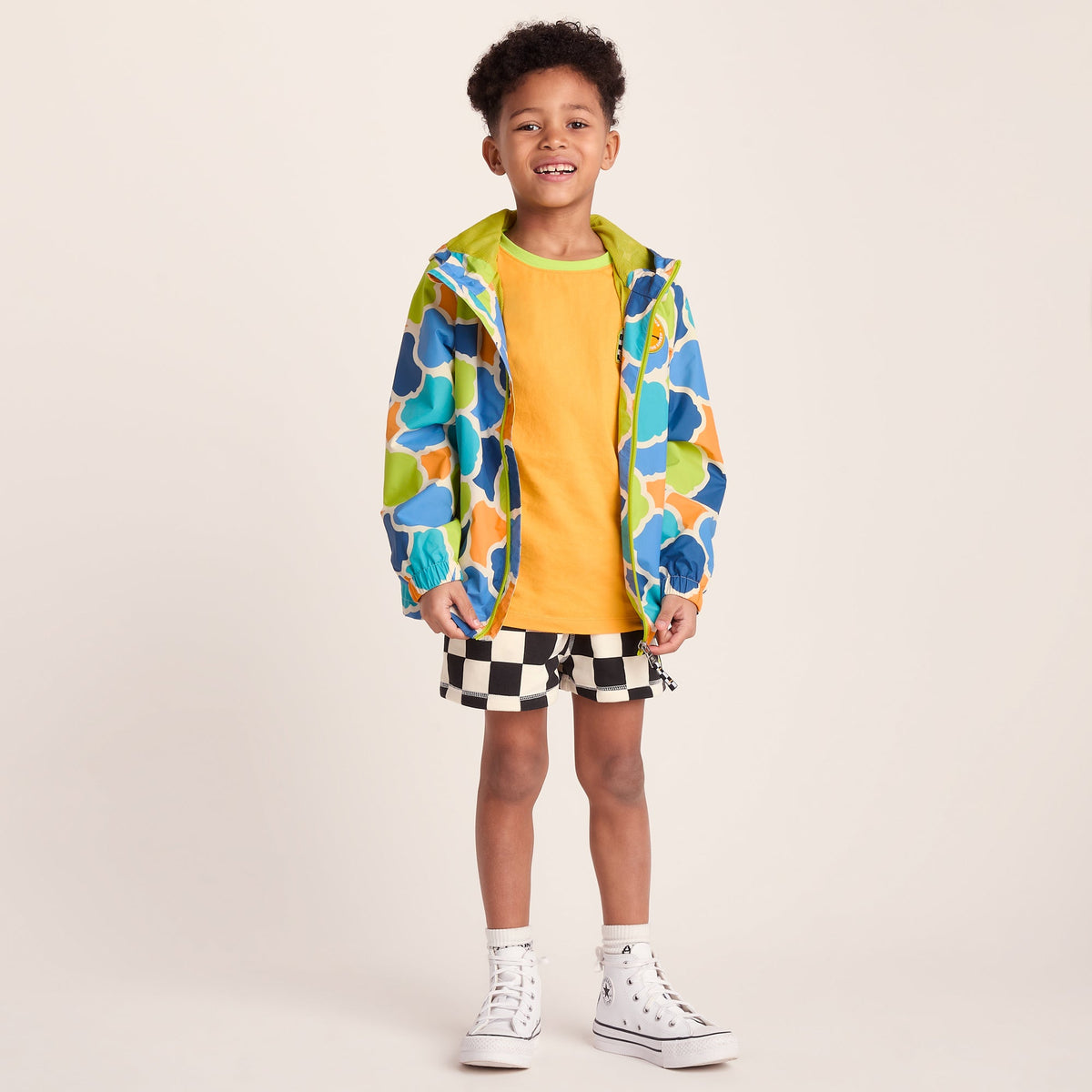 Cohampshire Kids Shaun the Sheep Waterproof Jacket - Lime Cloud Print