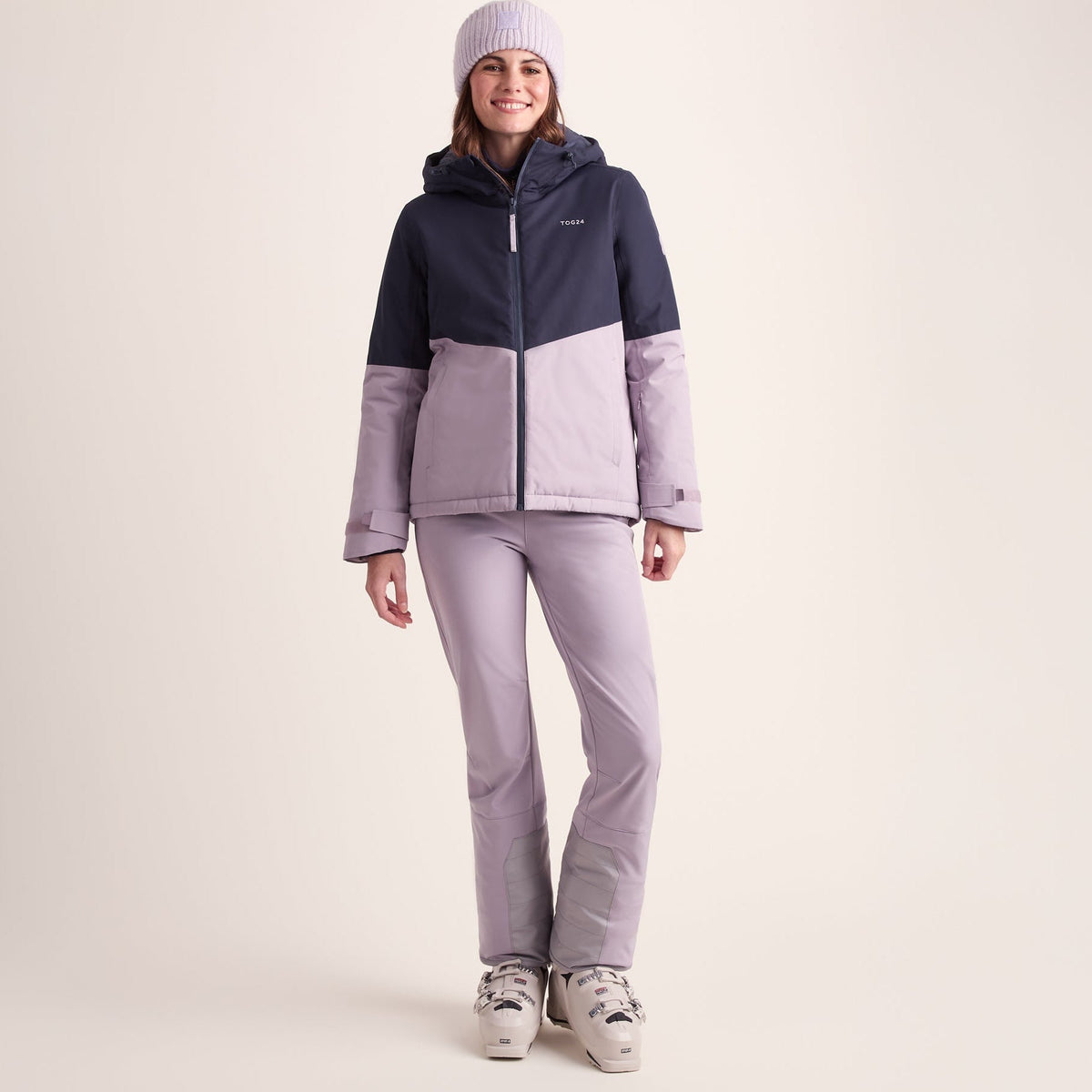 Corvara Womens Waterproof Insulated Ski Jacket - Oxford Blue/Lavender Grey