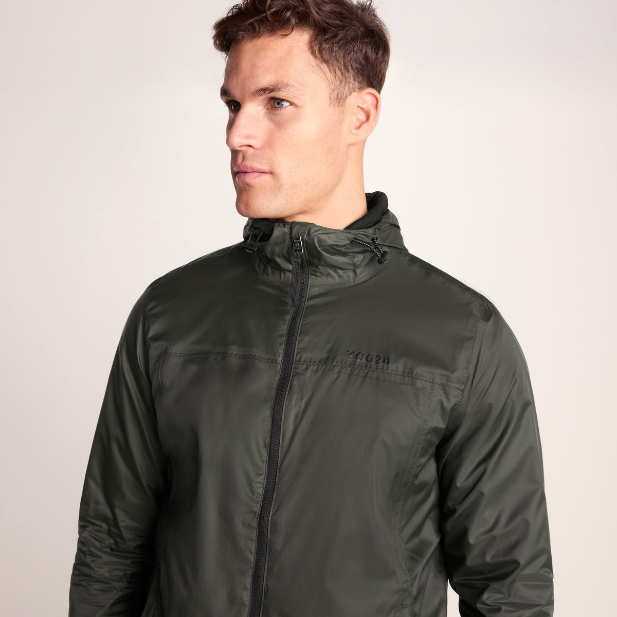 Craven Mens Waterproof Packaway Jacket - Dark Khaki