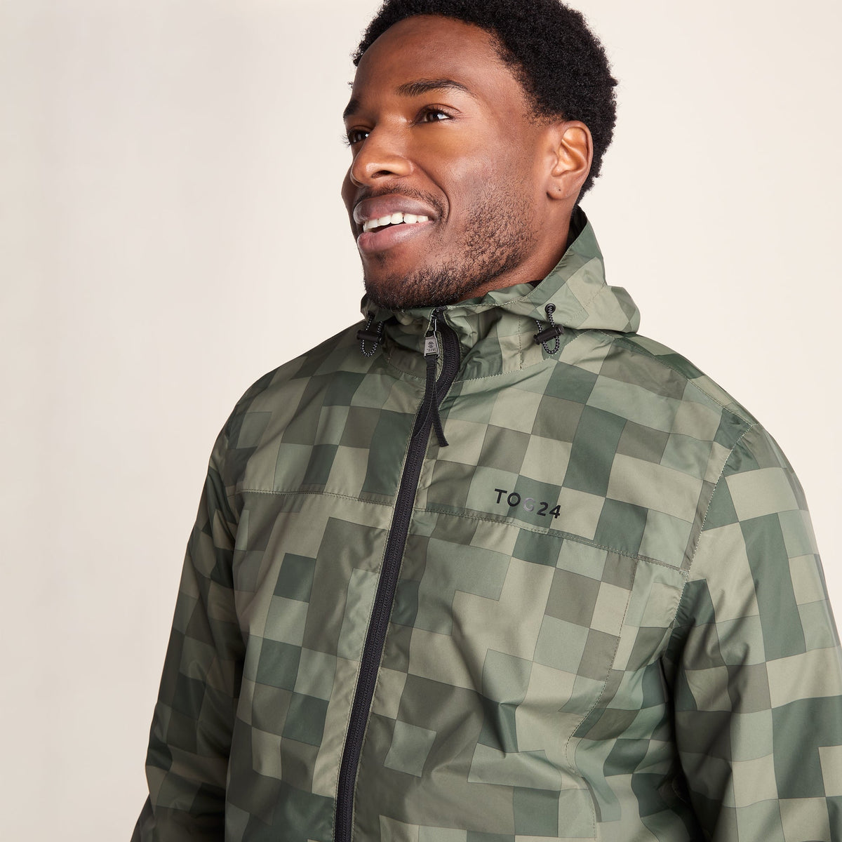 Craven Mens Waterproof Packaway Jacket - Green Pixel