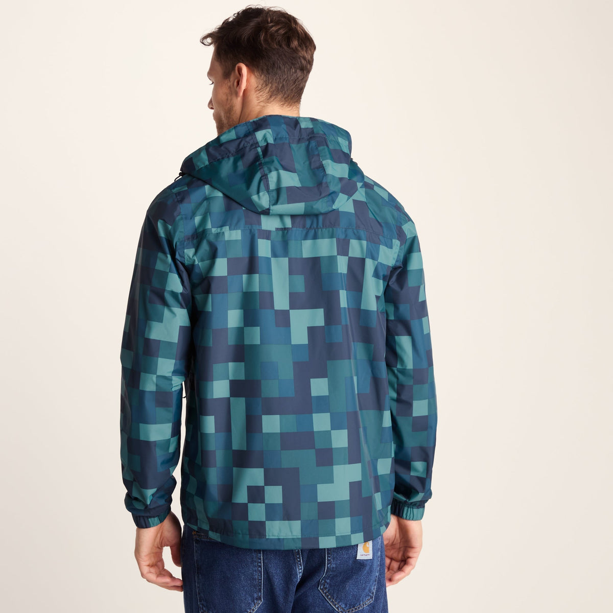 Craven Mens Waterproof Packaway Jacket - Blue Pixel