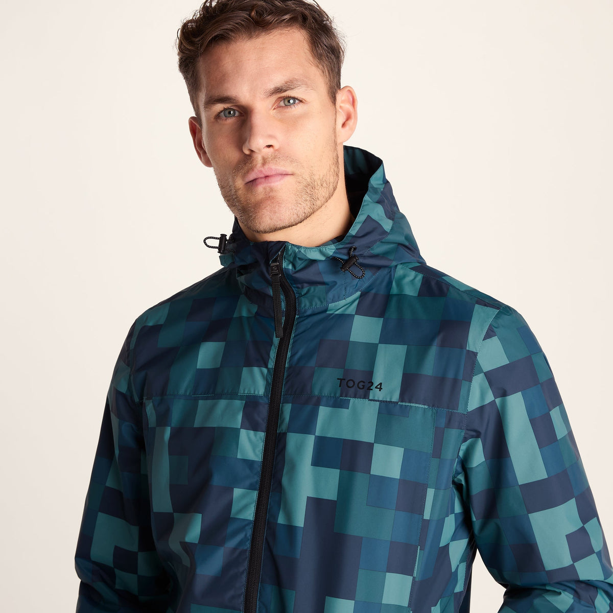 Craven Mens Waterproof Packaway Jacket - Blue Pixel