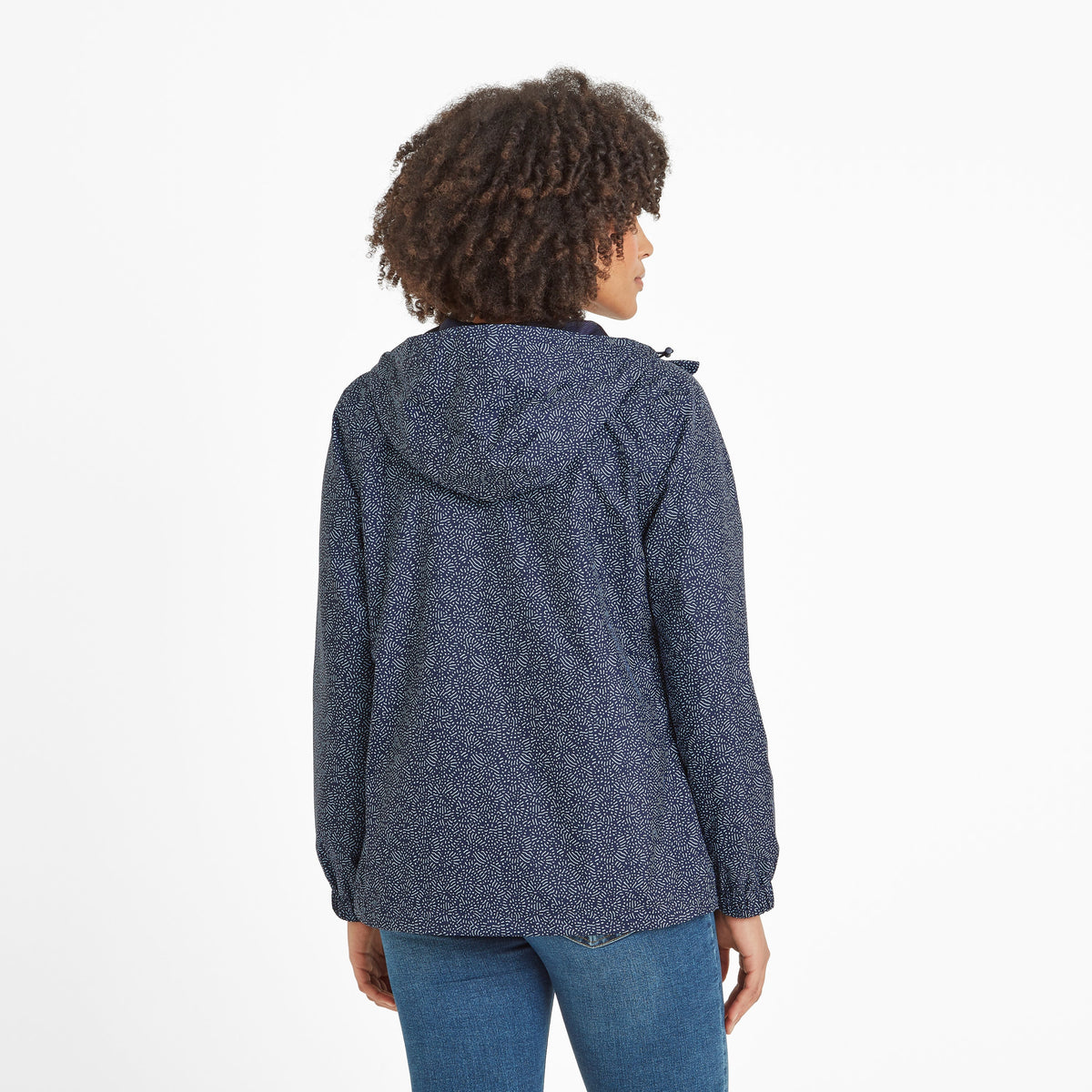 Craven Womens Waterproof Packaway Jacket - Dk Indigo Abstract Print