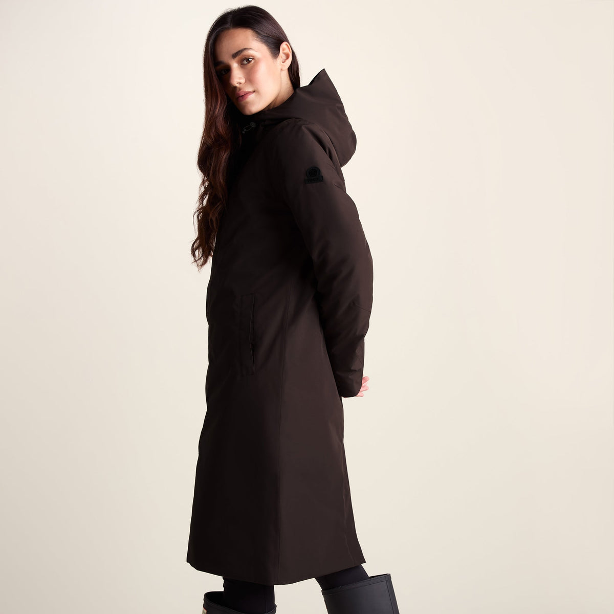Dalton Womens Longline Waterproof Insulated Coat - Chocolate Brown