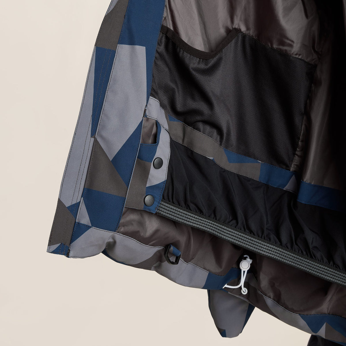 Davos Mens Shower Resistant Insulated Ski Jacket - Blue Geo Camo Print