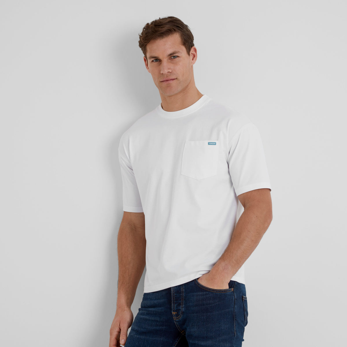 Denva Mens Oversized Premium Heavyweight Jersey T-Shirt - Optic White