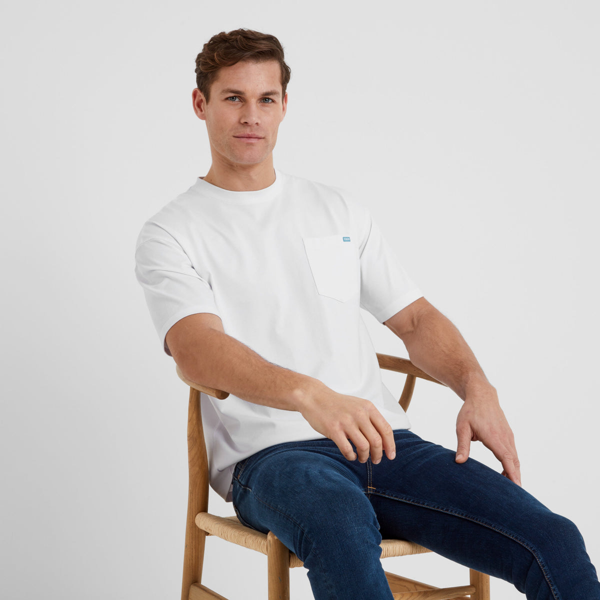 Denva Mens Oversized Premium Heavyweight Jersey T-Shirt - Optic White