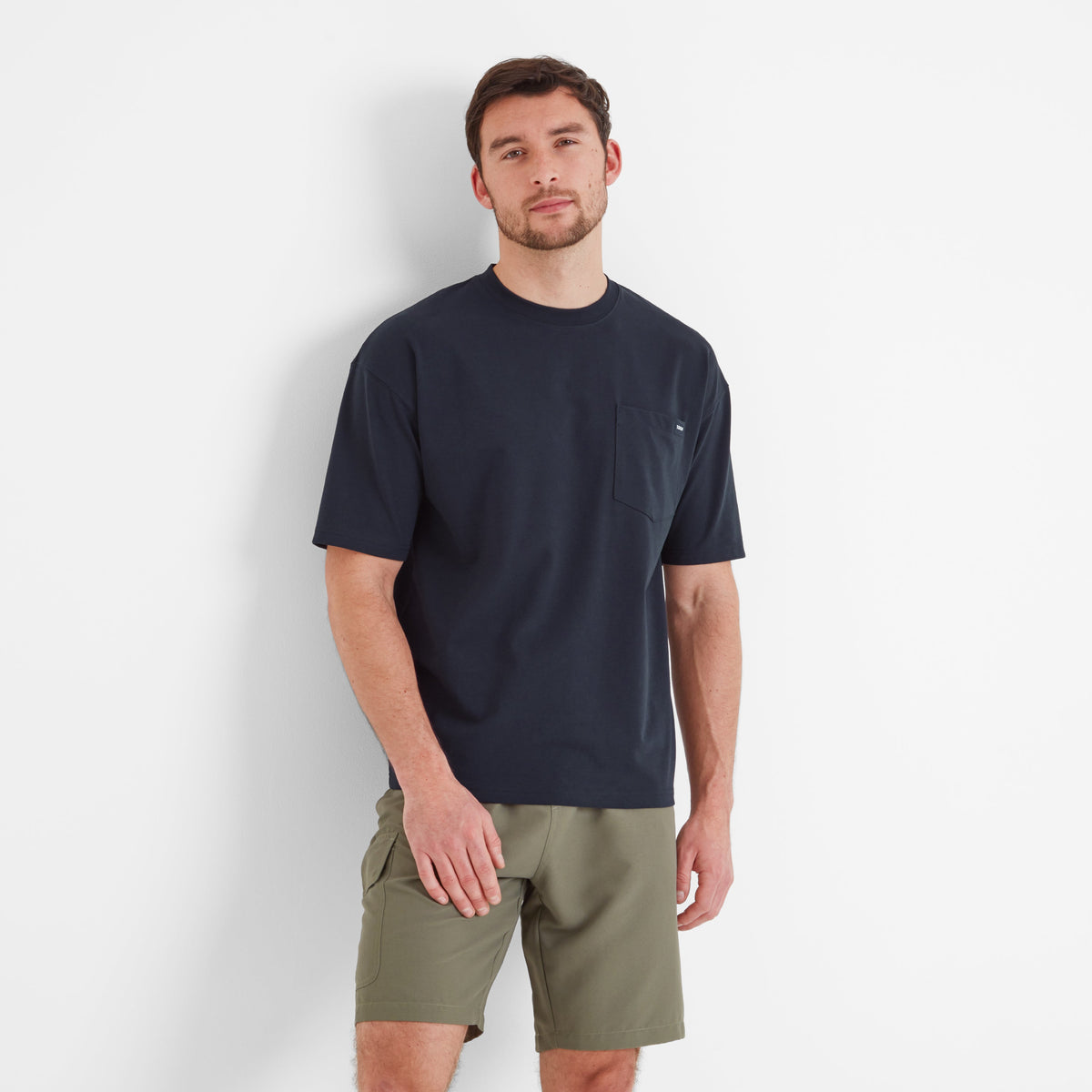 Denva Mens Oversized Premium Heavyweight Jersey T-Shirt - Dark Indigo