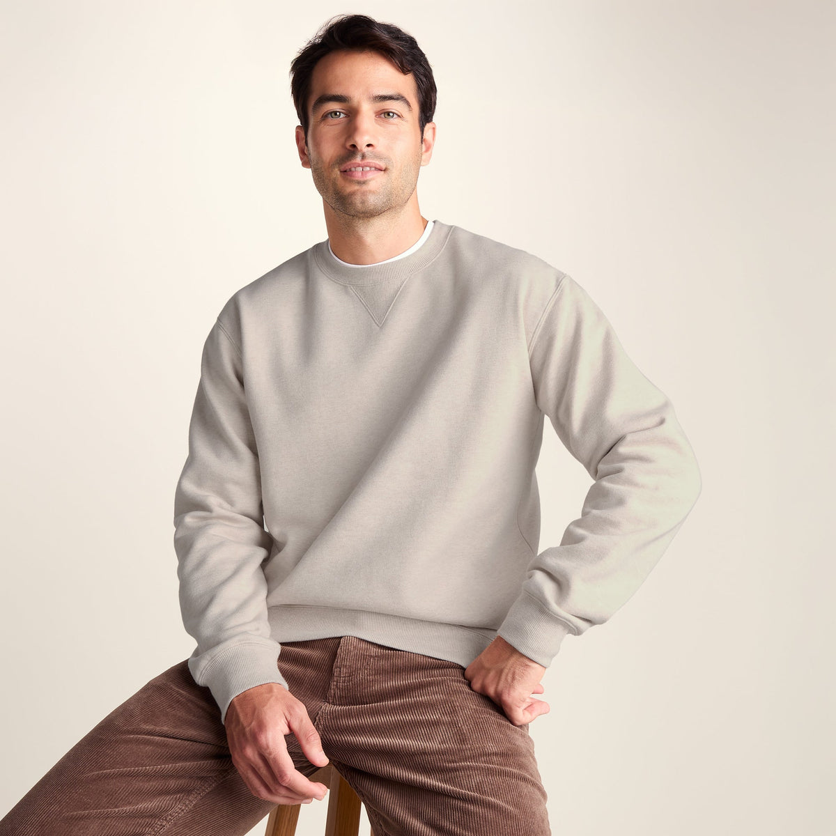 Dolan Mens Supersoft Crew Neck Sweatshirt - Buttercream Melange